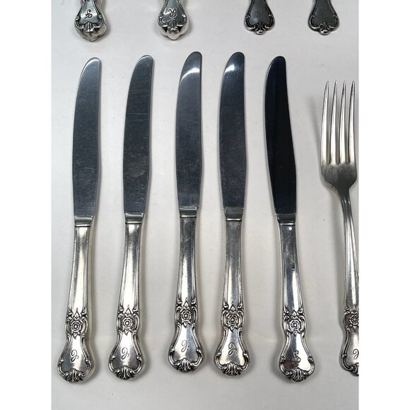 28pc Lot Old Company International Silver Silverplate SIGNATURE VariousMonograms - Picture 7 of 12